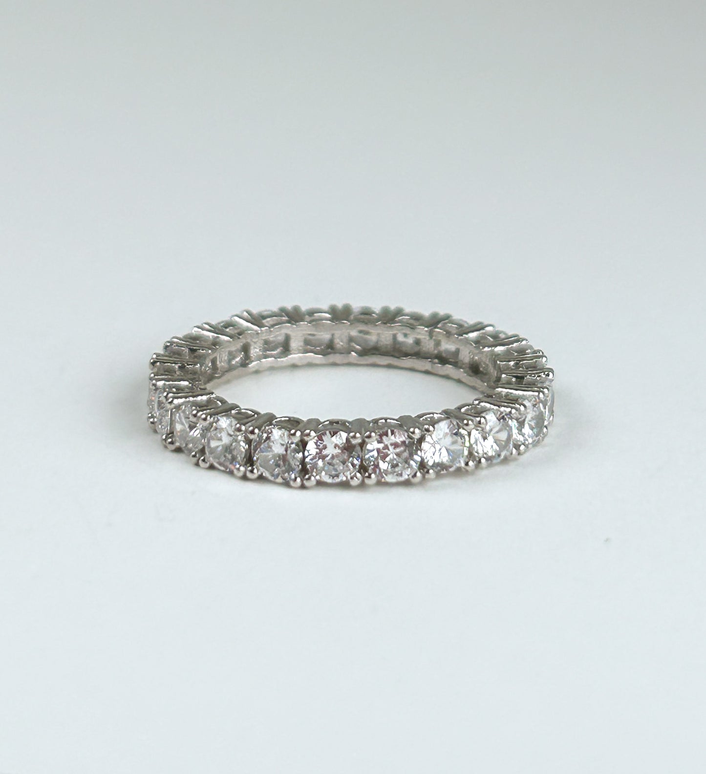 Zircoin Sterling Silver  Eternity Band
