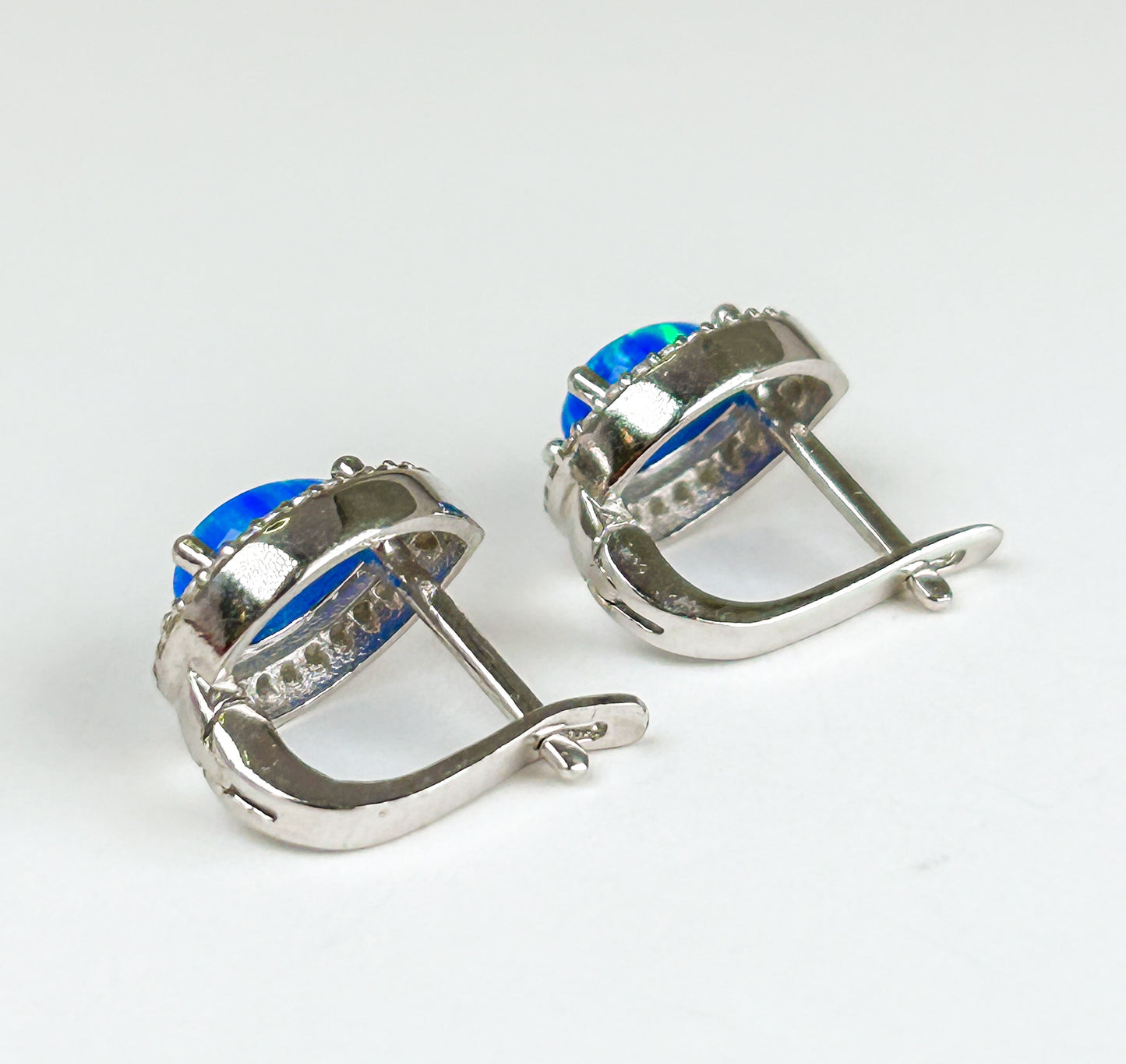 Blue Opal Drop Sterling Silver