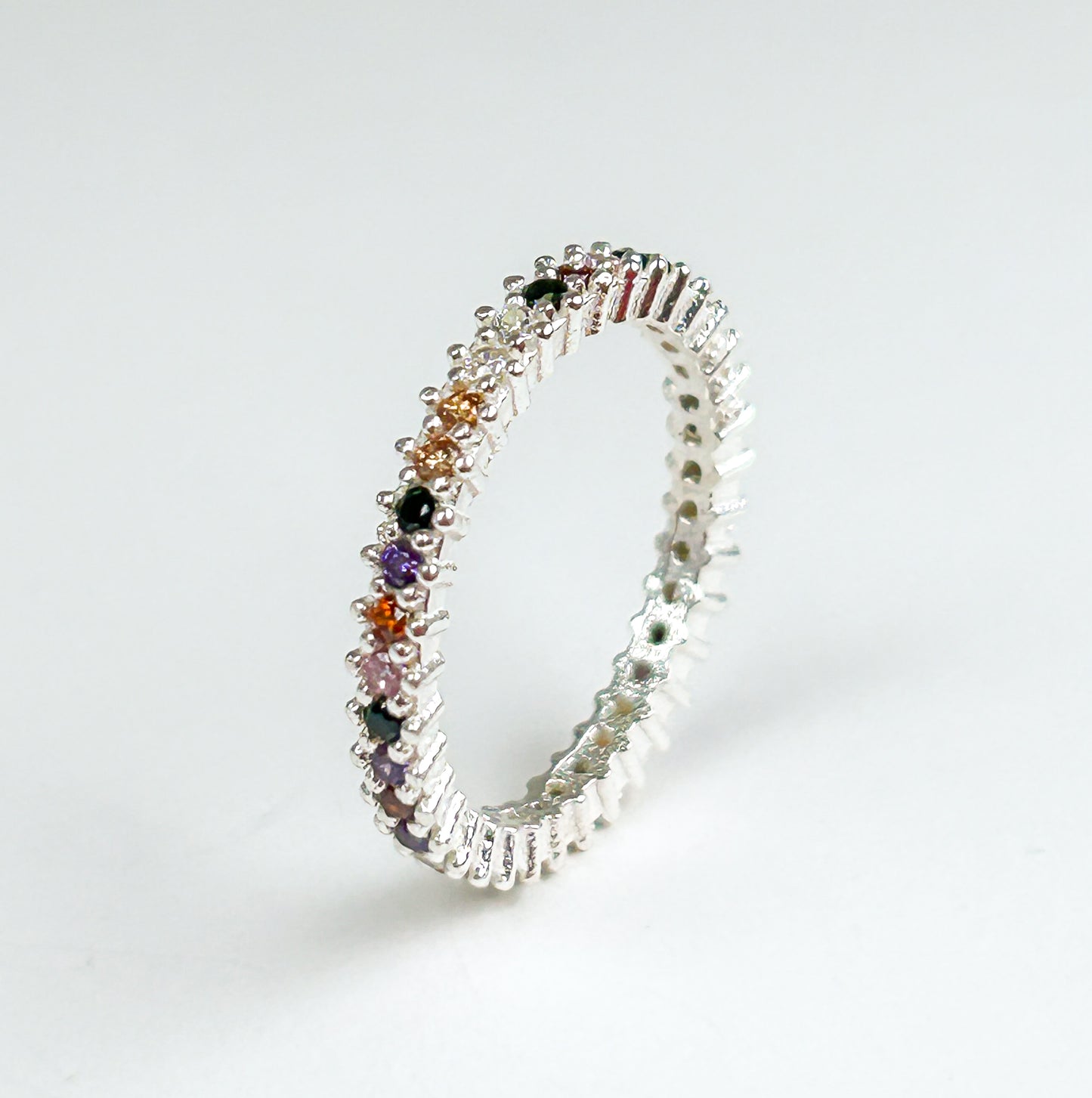Lola Rainbow Stackable Sterling Silver Ring