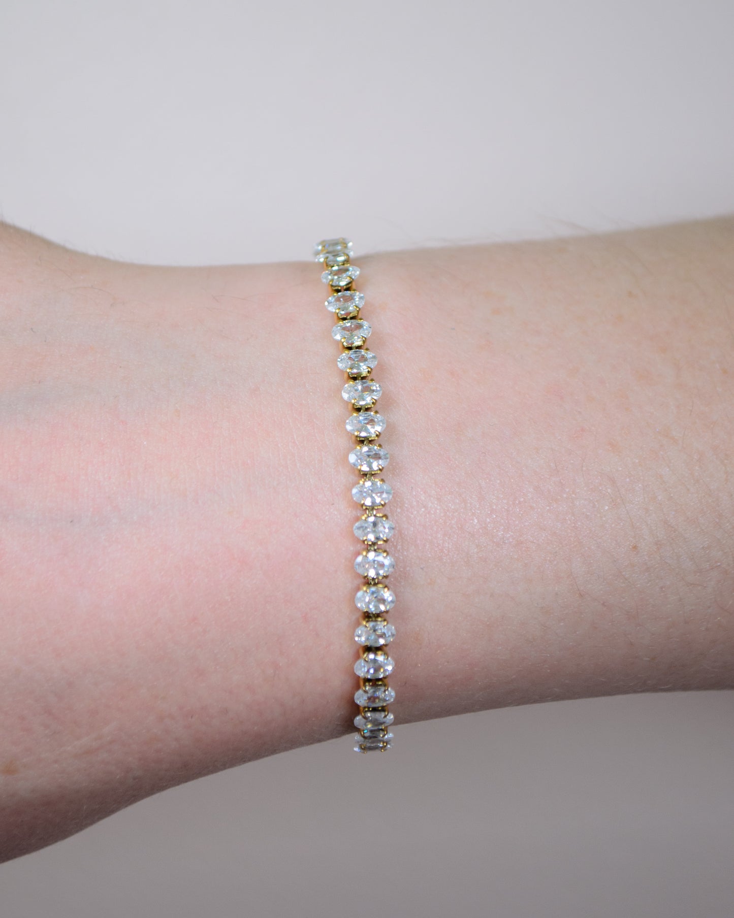 Sparkling Zirconia Stainless Steel Statement Bracelet