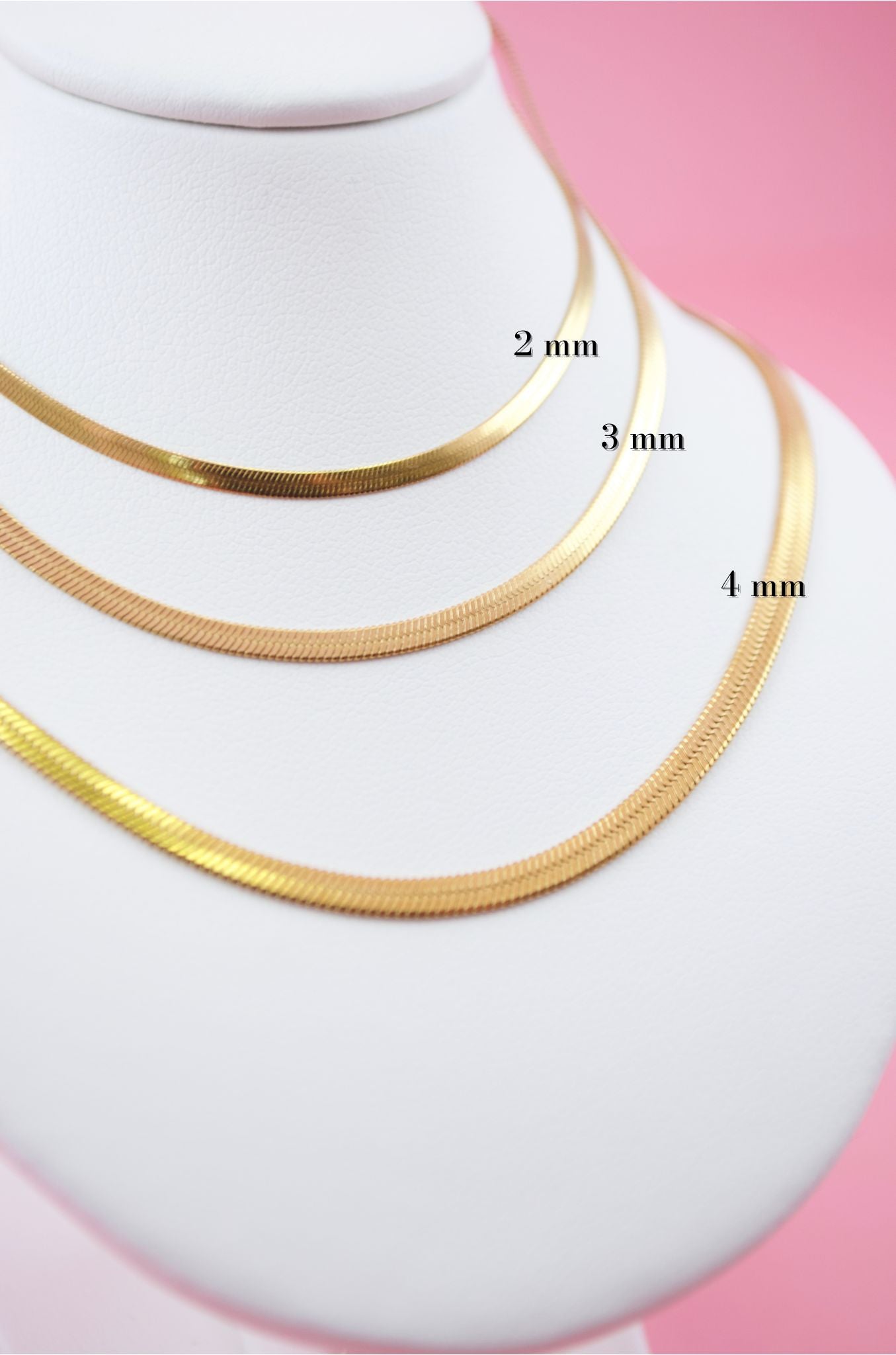 2mm Golden Herringbone Necklace