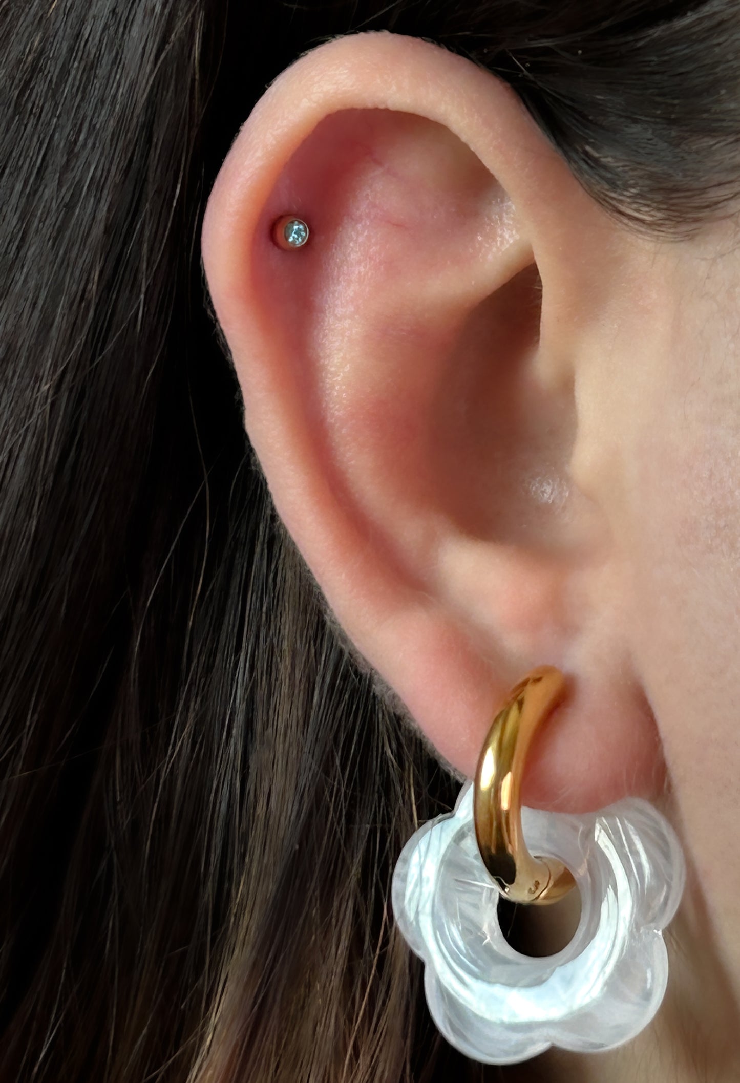 Floral Pop Hoop Earring