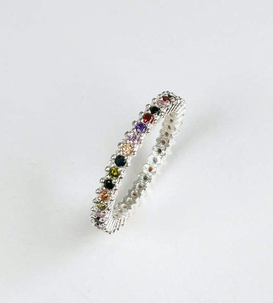 Lola Rainbow Stackable Sterling Silver Ring