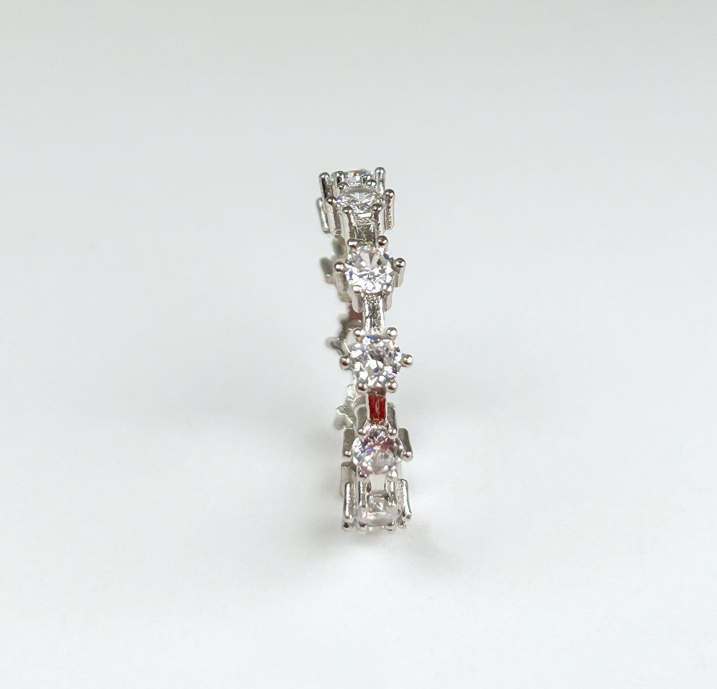 Sparkling 12 Zircon Sterling Silver Ring