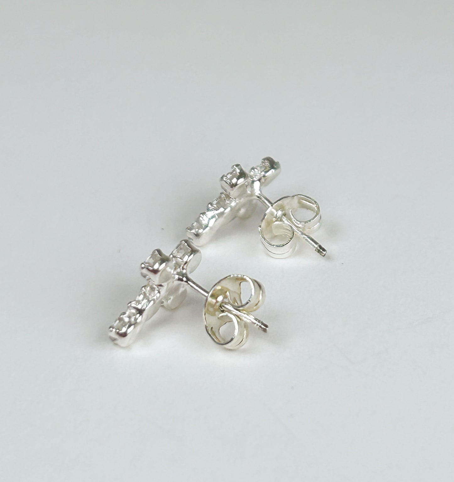 Cross Stud Sterling Silver Earrings