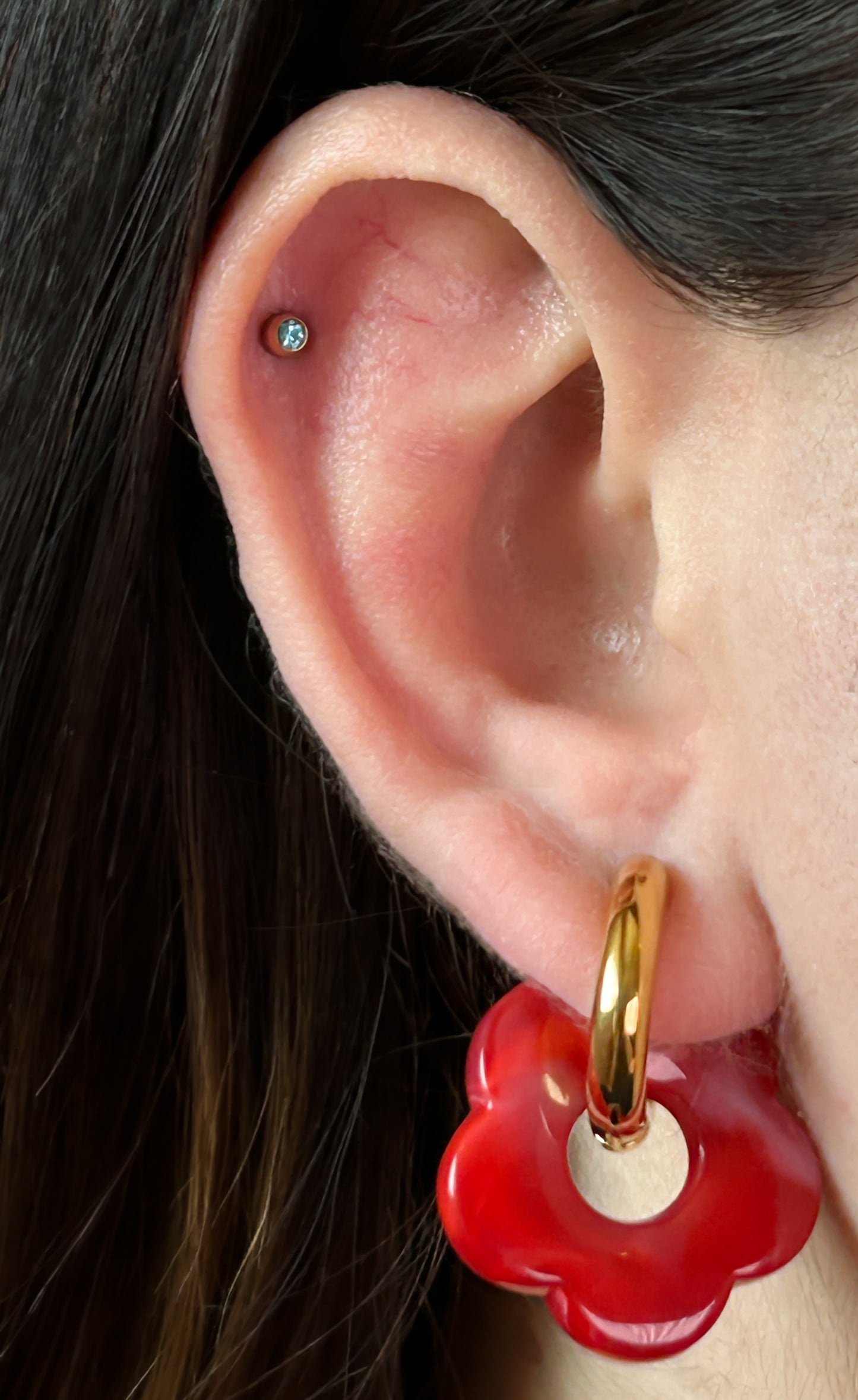 Floral Pop Hoop Earring