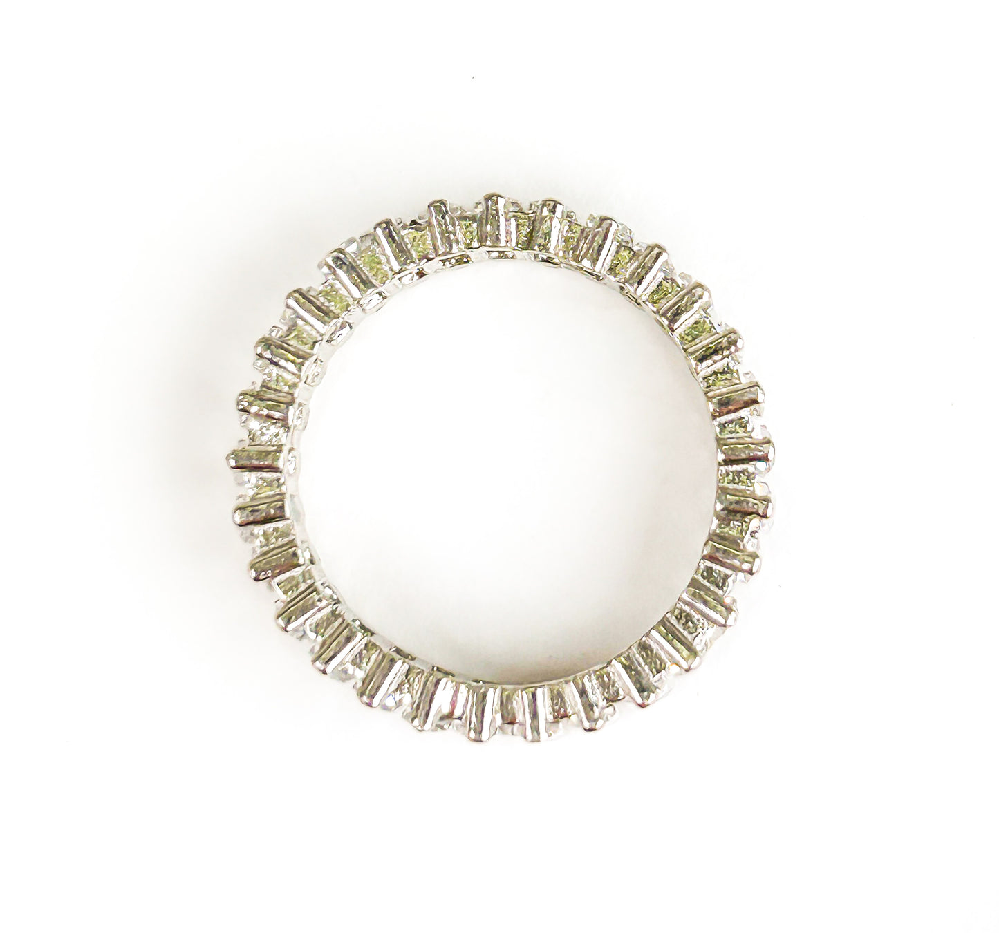 Eternity Baguette Cut Sterling Silver Ring