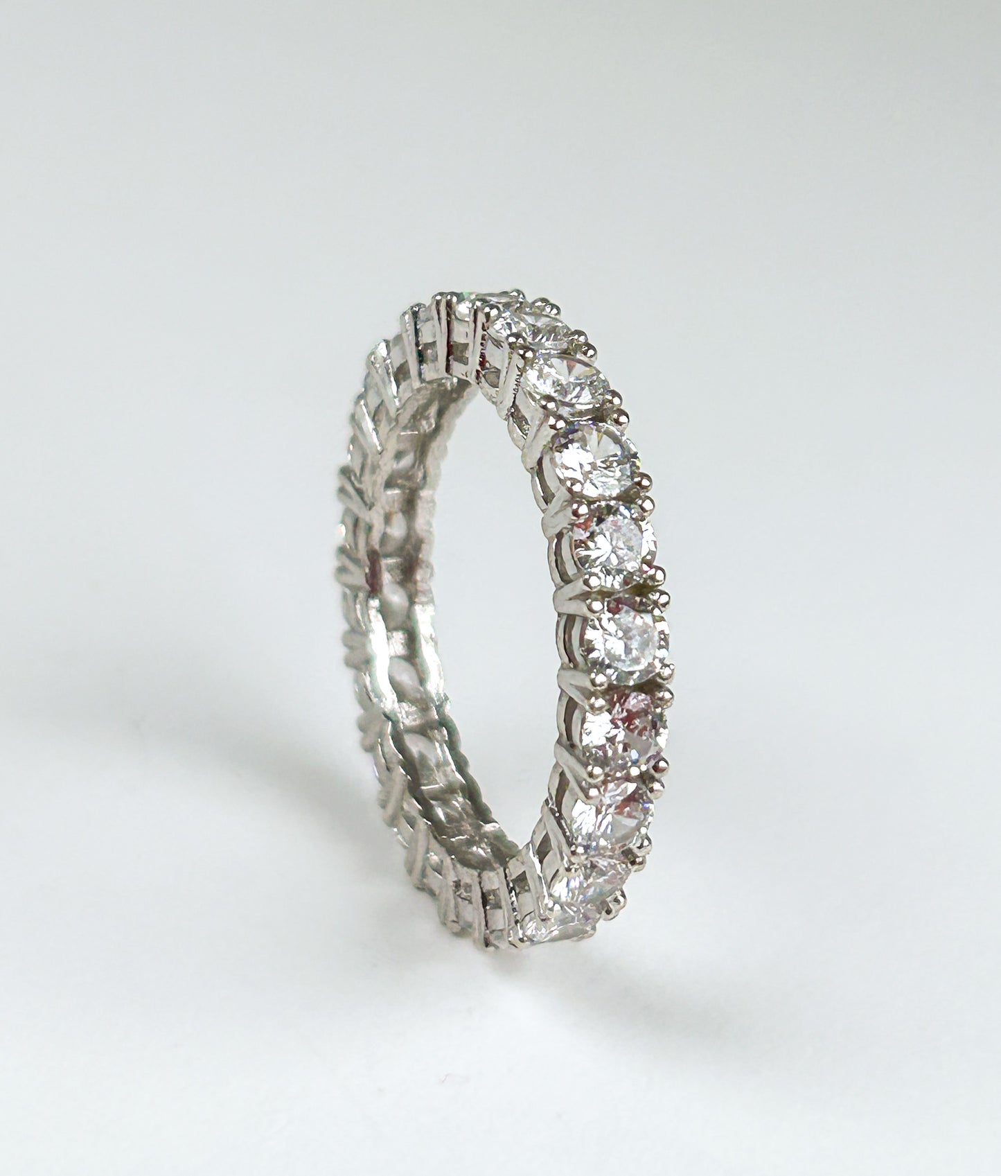Zircoin Sterling Silver  Eternity Band