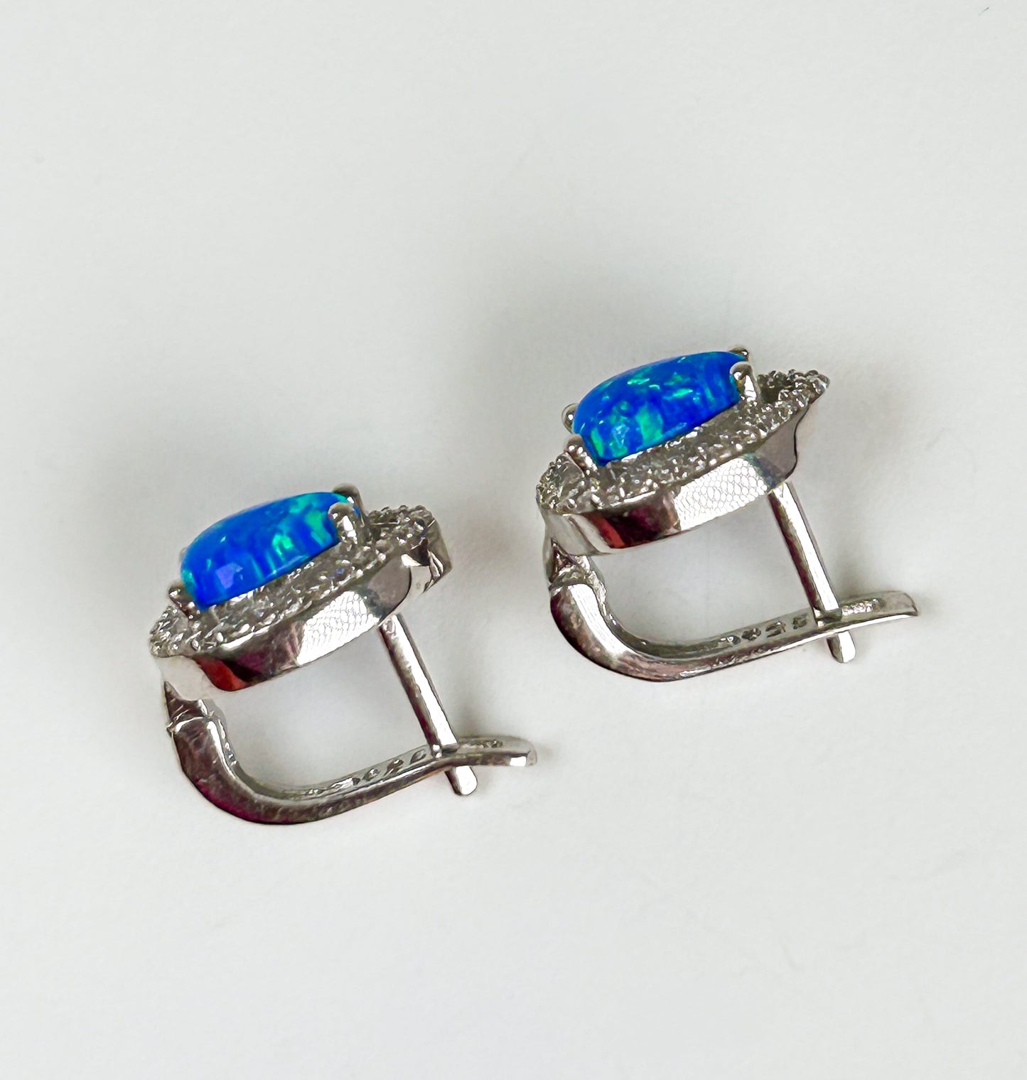 Blue Opal Drop Sterling Silver