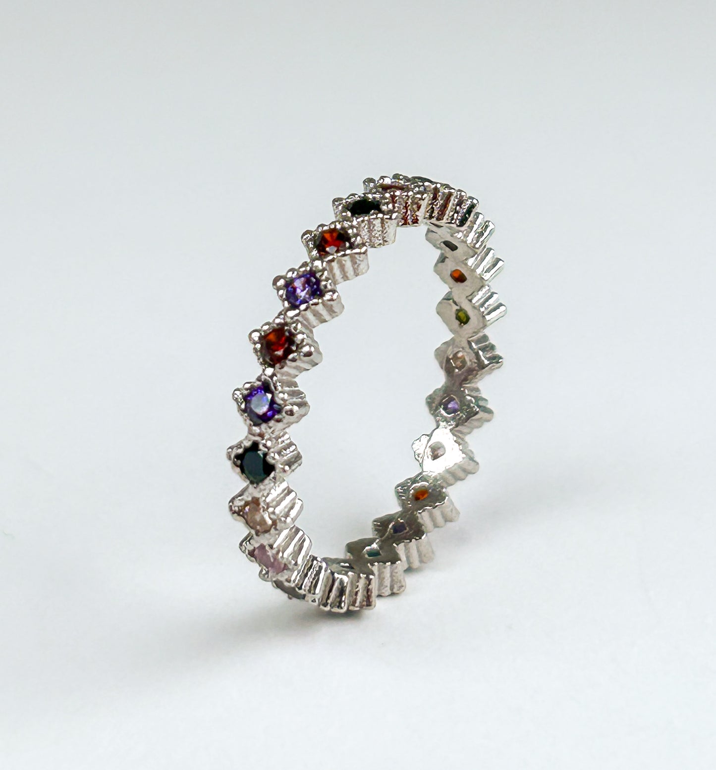 Leonor Rhombus Rainbow Sterling Silver Ring