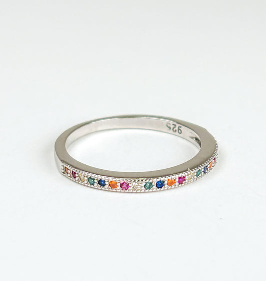 Rainbow Sterling Silver Ring