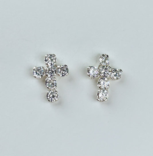 Cross Stud Sterling Silver Earrings