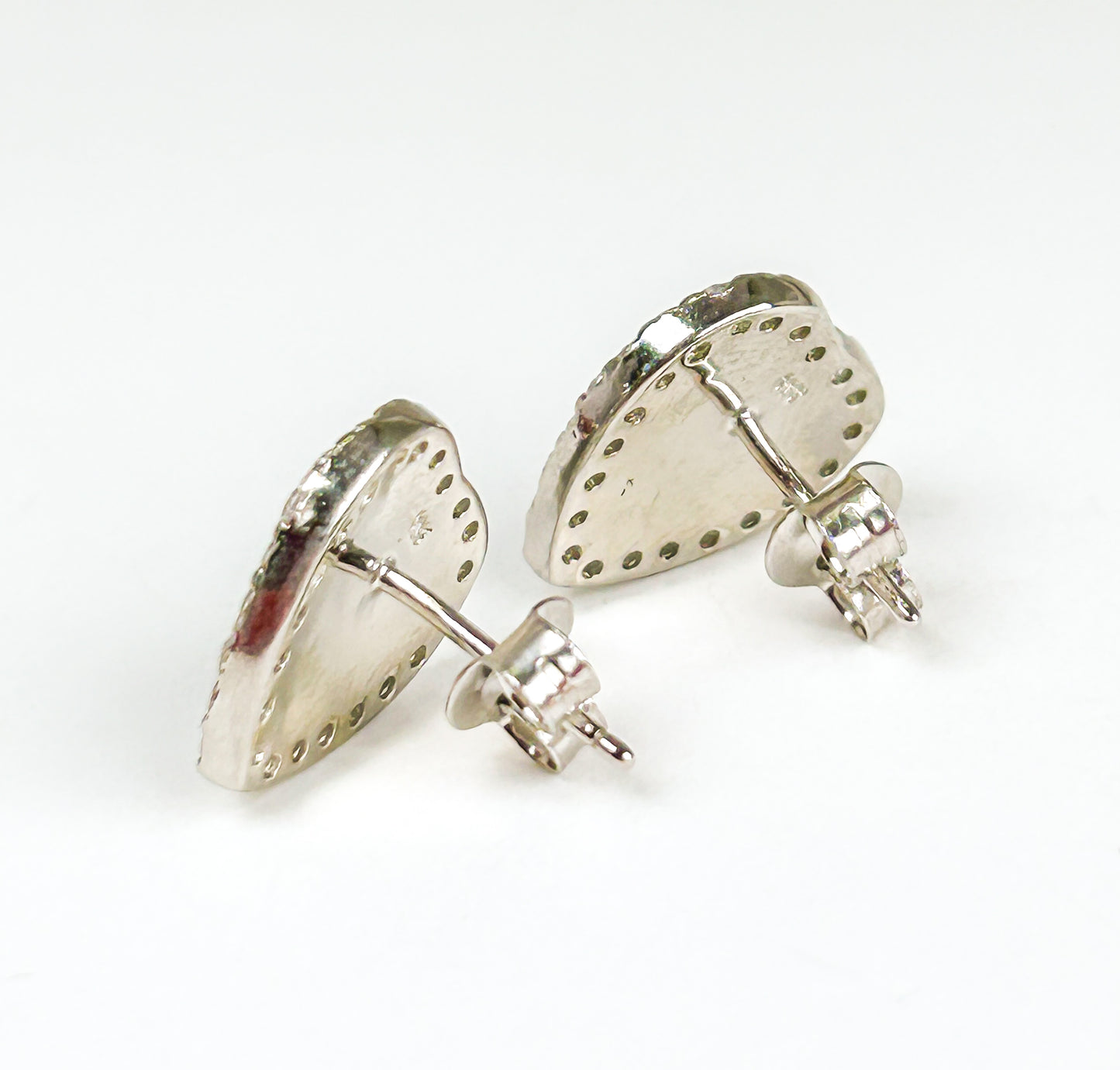 Blue Opal Heart Sterling Silver Studs