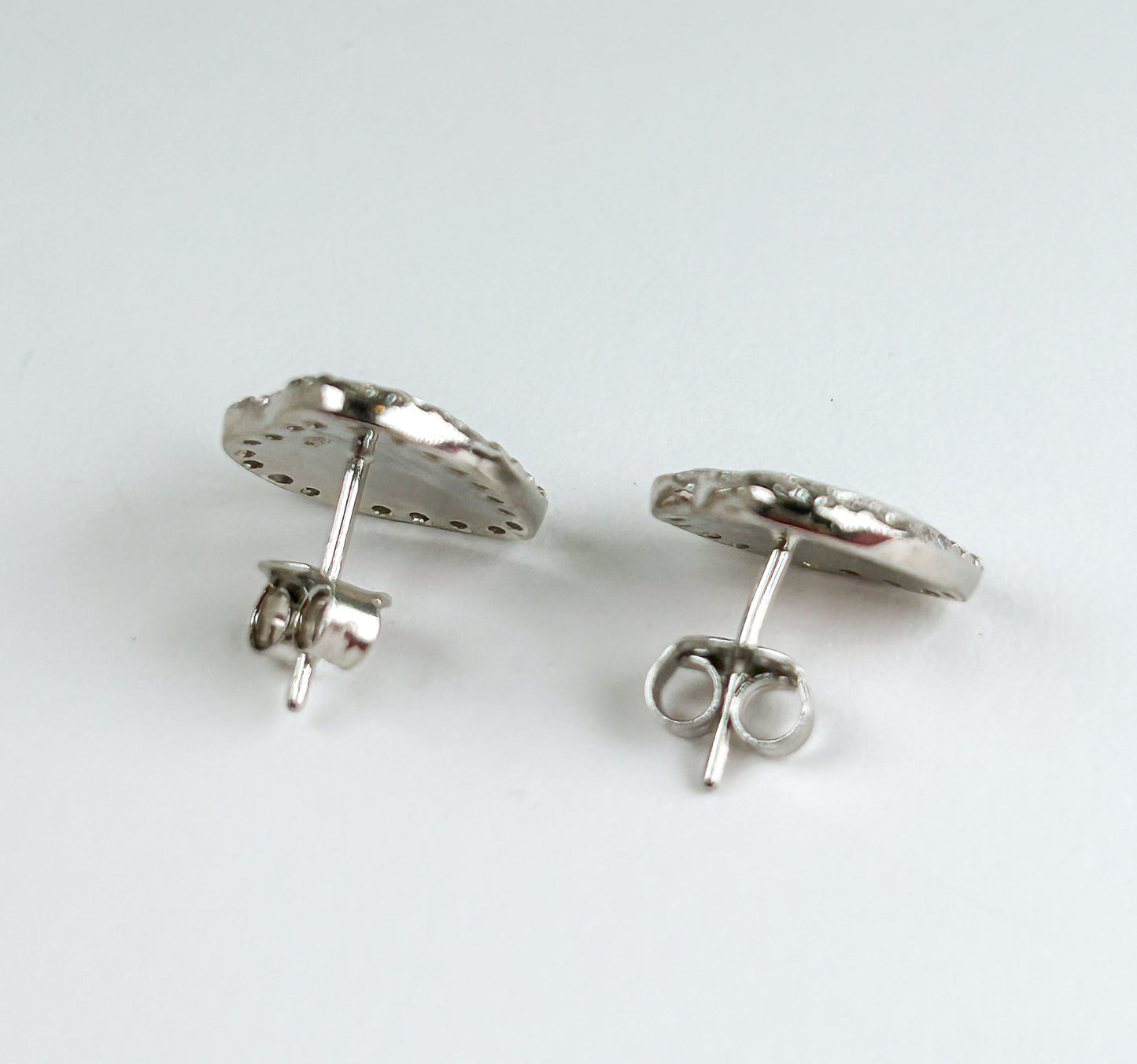 Pink Opal Heart Sterling Silver Studs