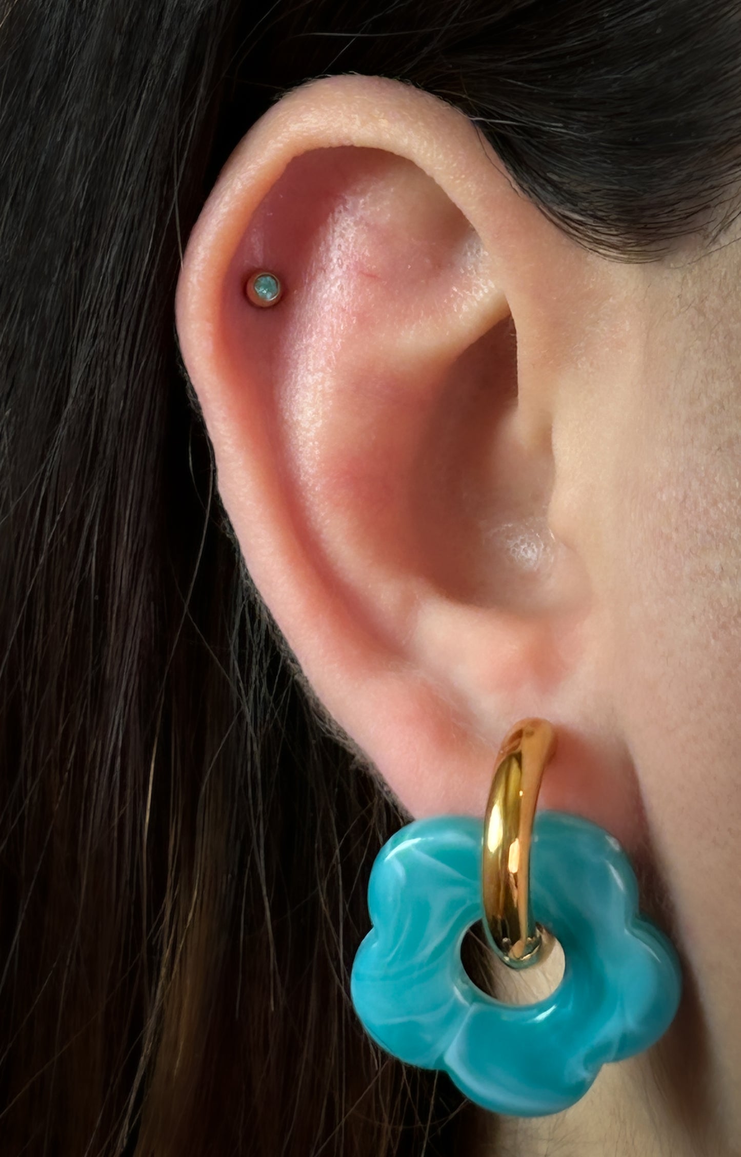 Floral Pop Hoop Earring