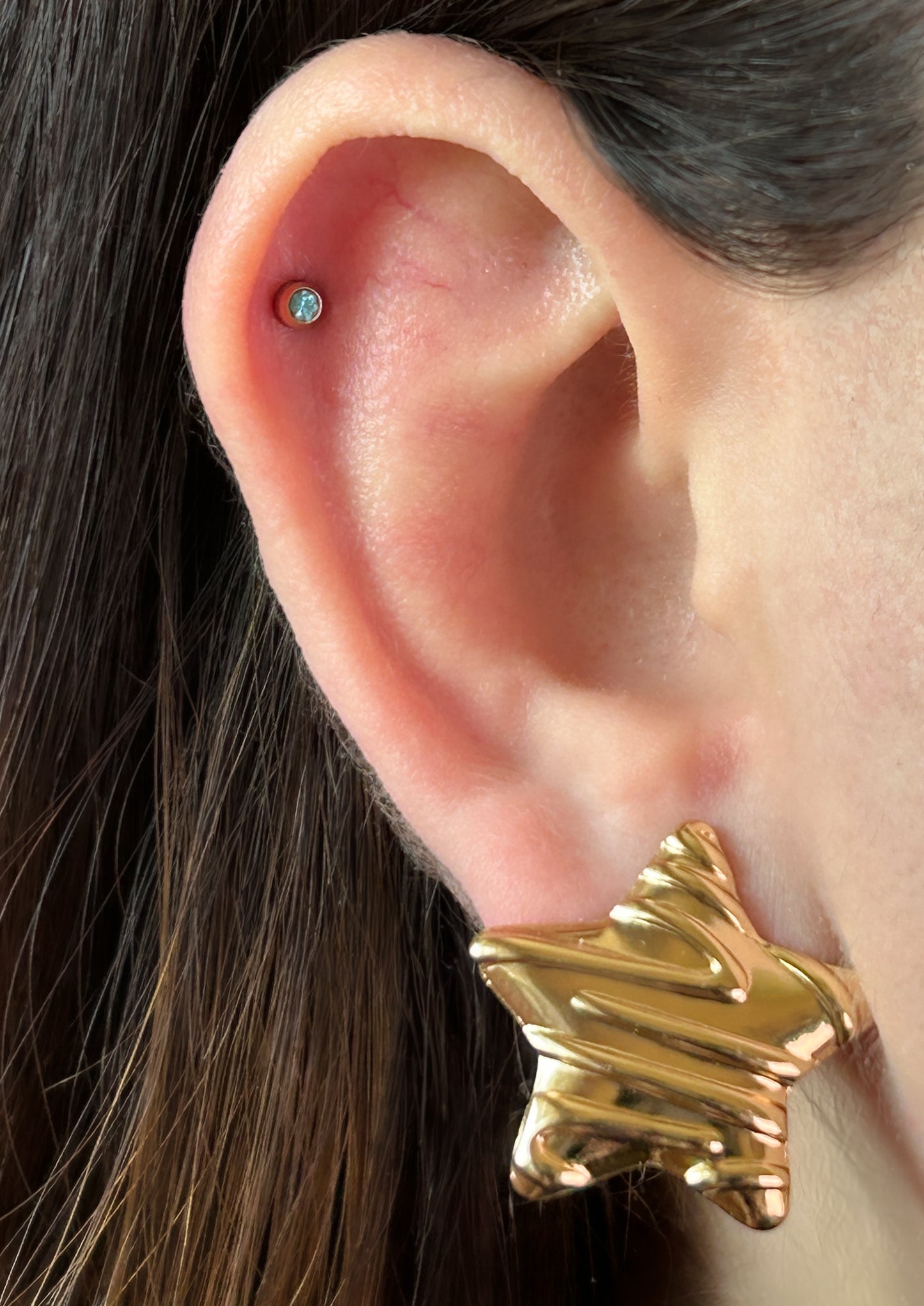 Chunky Gold Star Studs