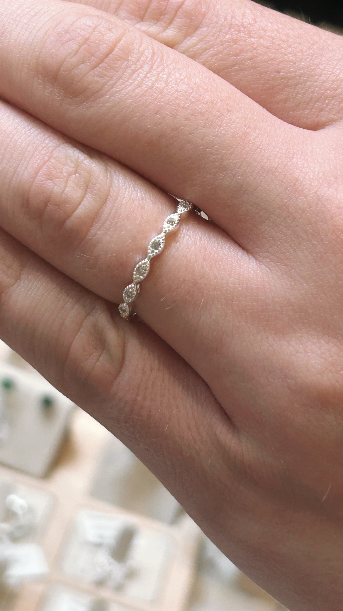 Milgrain Detail Ring with Zirconias