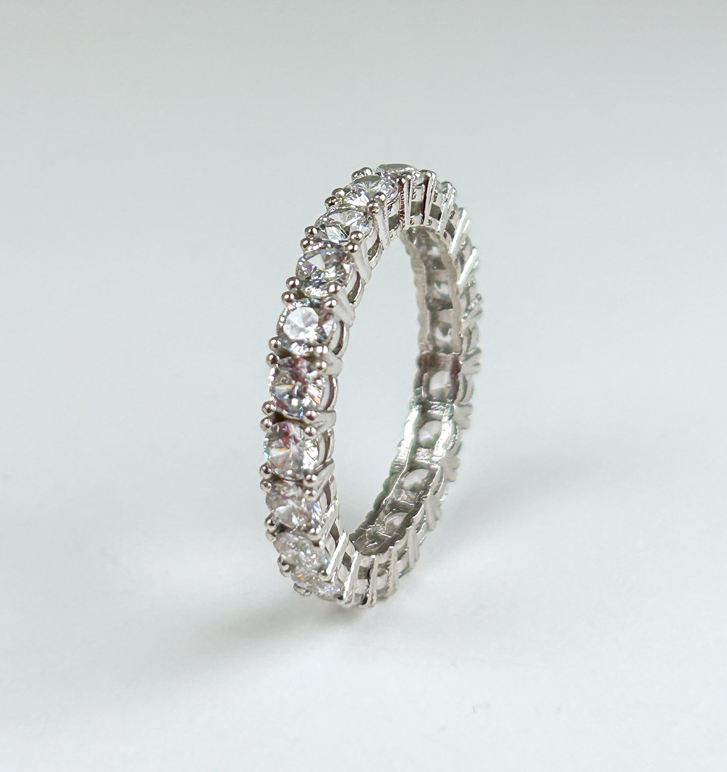Zircoin Sterling Silver  Eternity Band