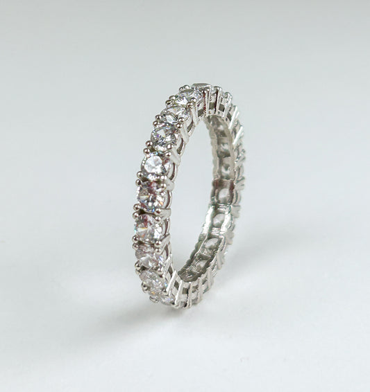 Zircoin Sterling Silver  Eternity Band