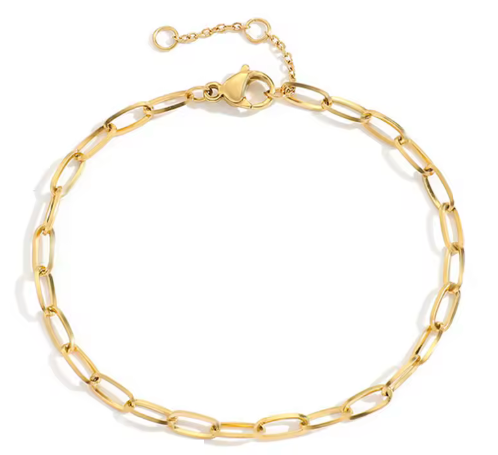 Dainty Paper Clip Bracelet