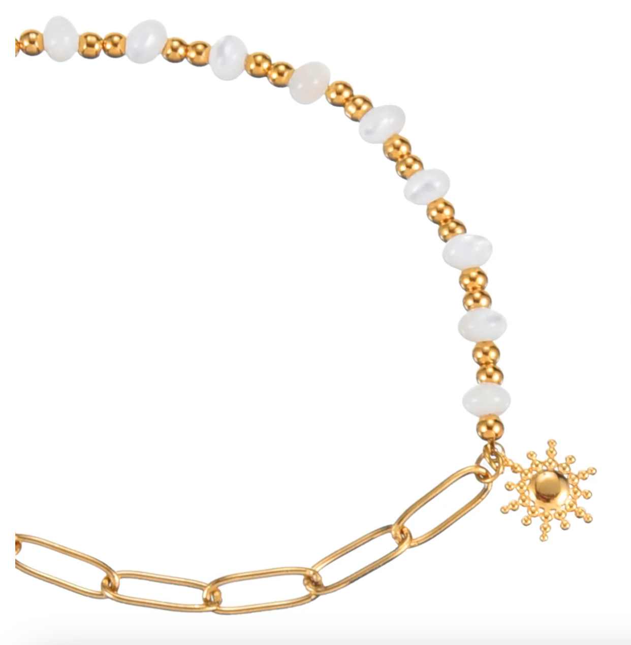 Sunbeam Bracelet – Paperclip Chain & Crystal Glow