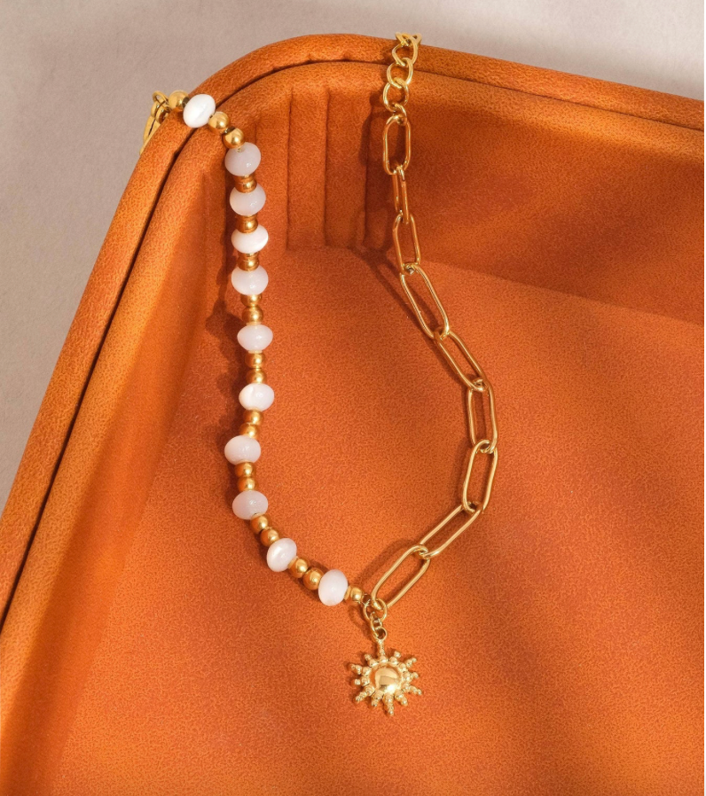 Sunbeam Bracelet – Paperclip Chain & Crystal Glow
