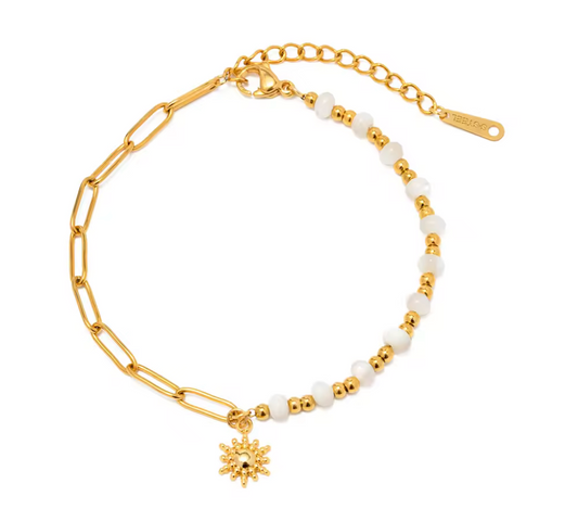 Sunbeam Bracelet – Paperclip Chain & Crystal Glow
