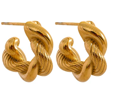 Mini Textured Chunky Twist Hoops