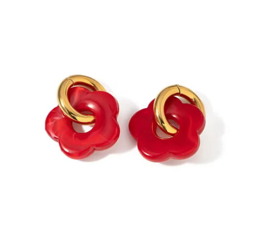 Floral Pop Hoop Earring