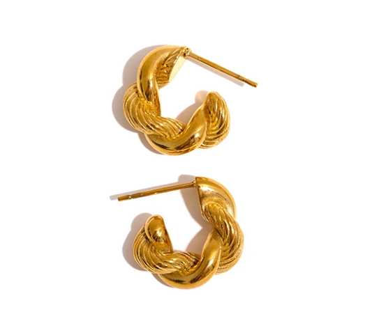 Mini Textured Chunky Twist Hoops