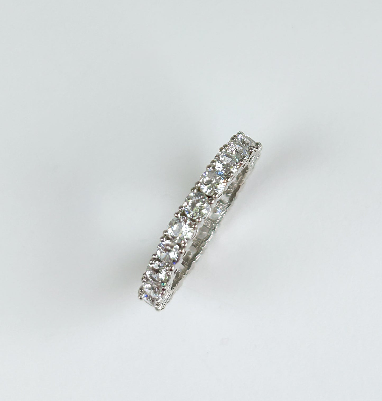 Zircoin Sterling Silver  Eternity Band