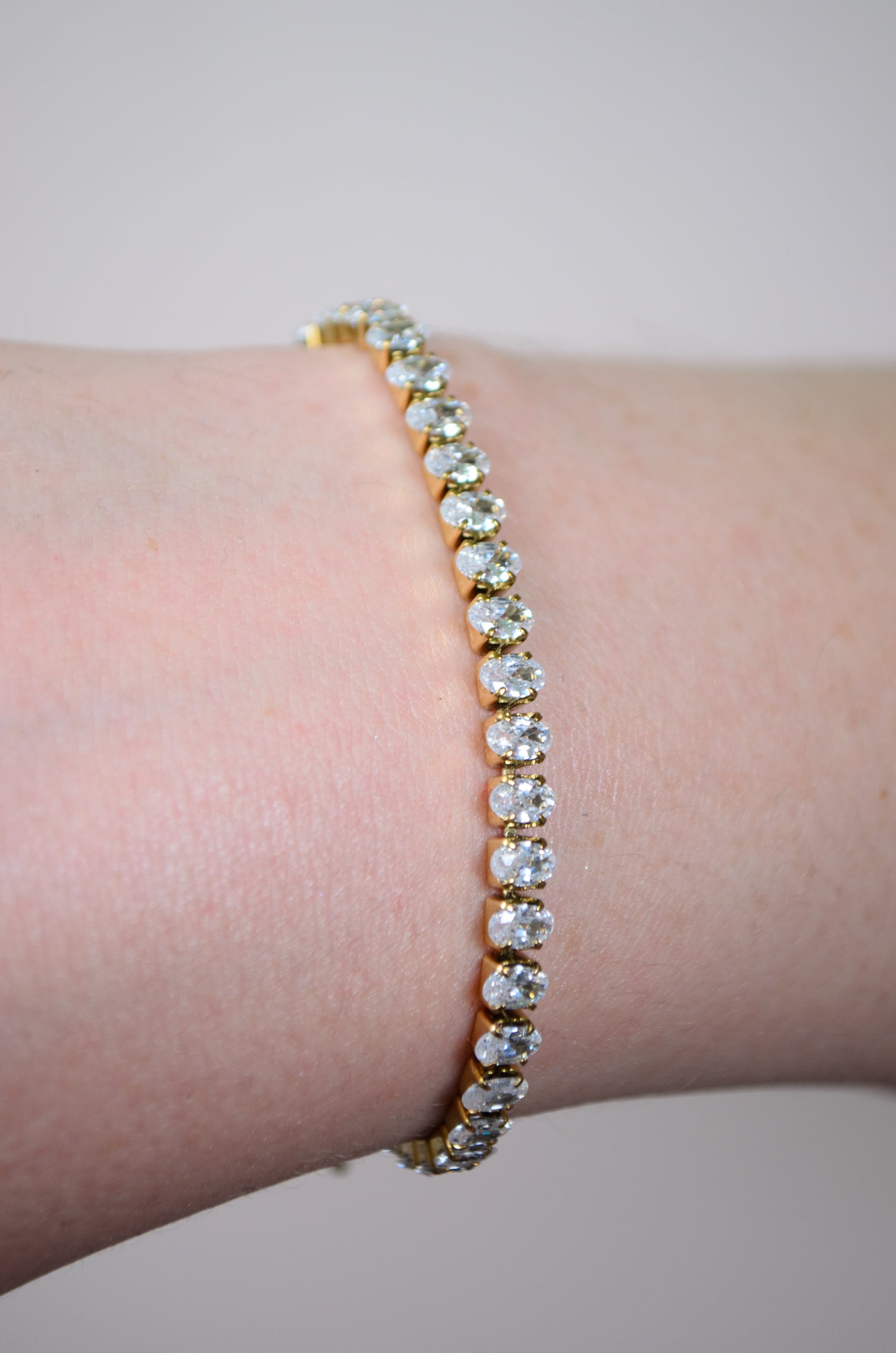 Sparkling Zirconia Stainless Steel Statement Bracelet
