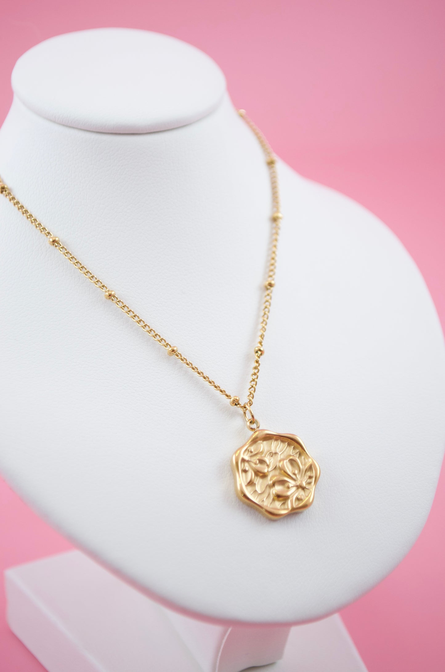 Peach Blossom Flower Necklace