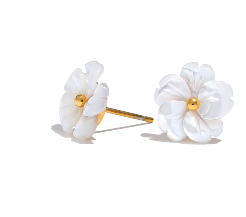 Shell Flower Studs
