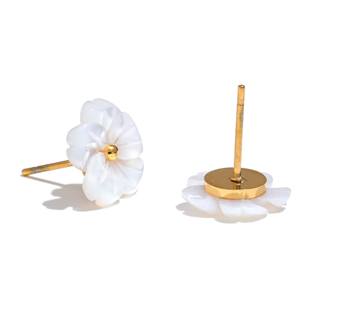 Shell Flower Studs
