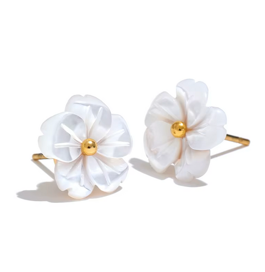 Shell Flower Studs