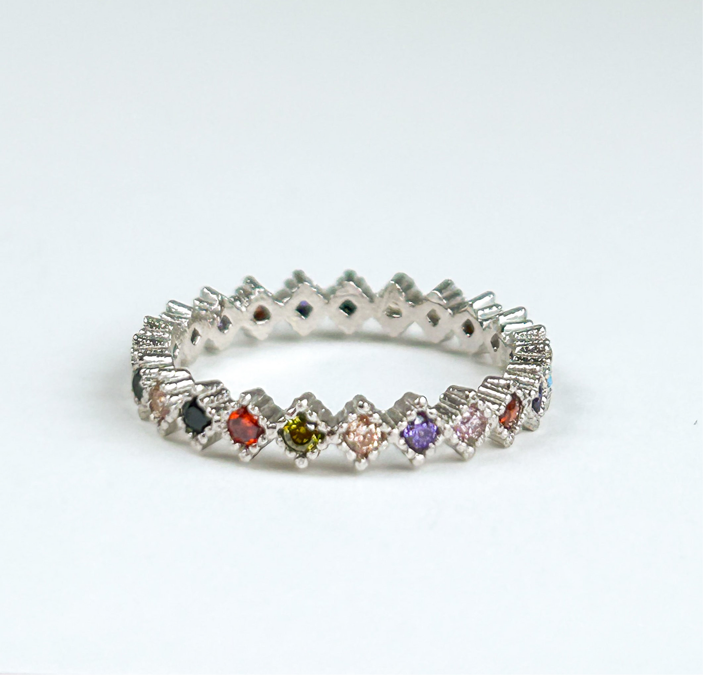 Leonor Rhombus Rainbow Sterling Silver Ring