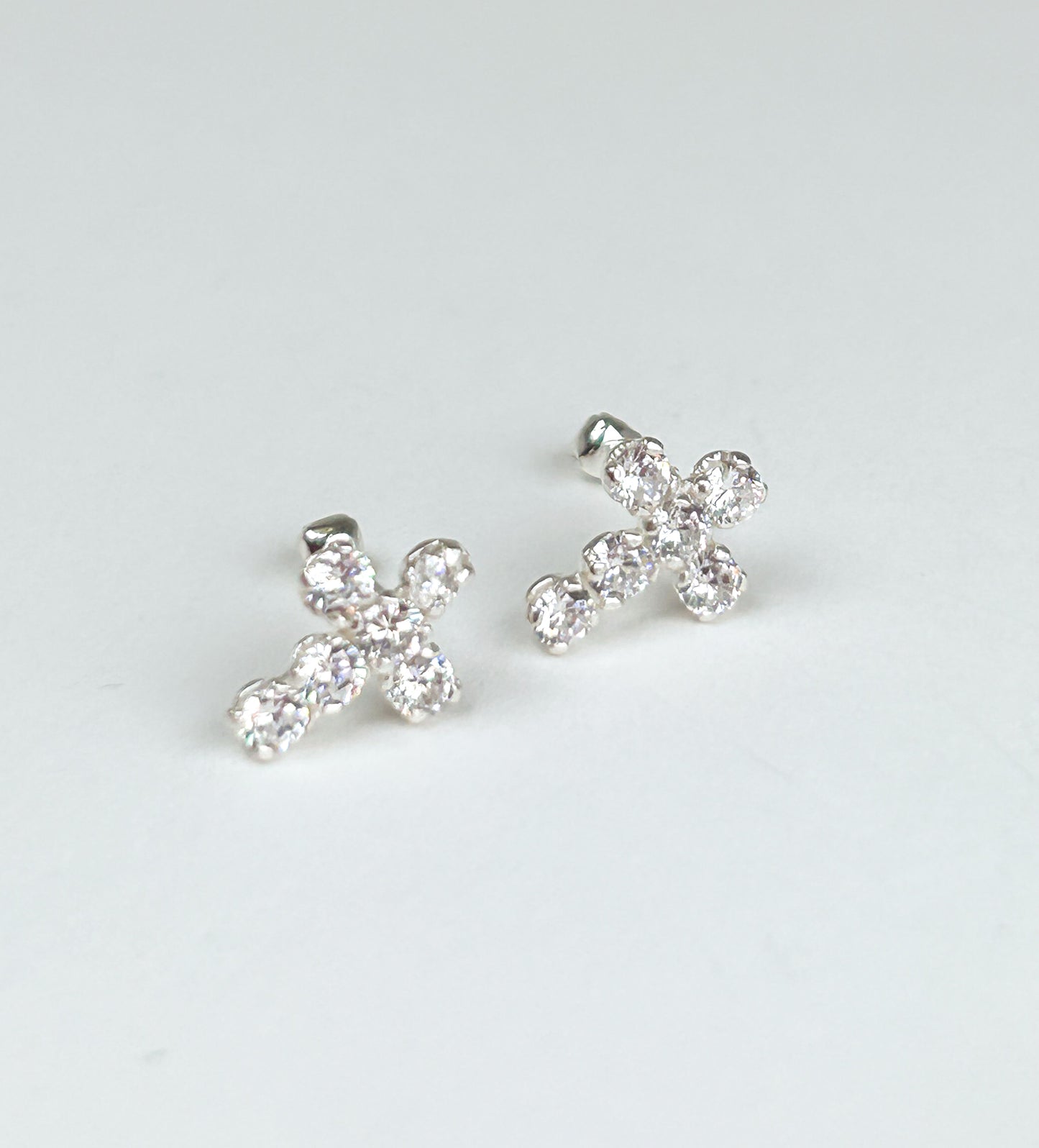 Cross Stud Sterling Silver Earrings