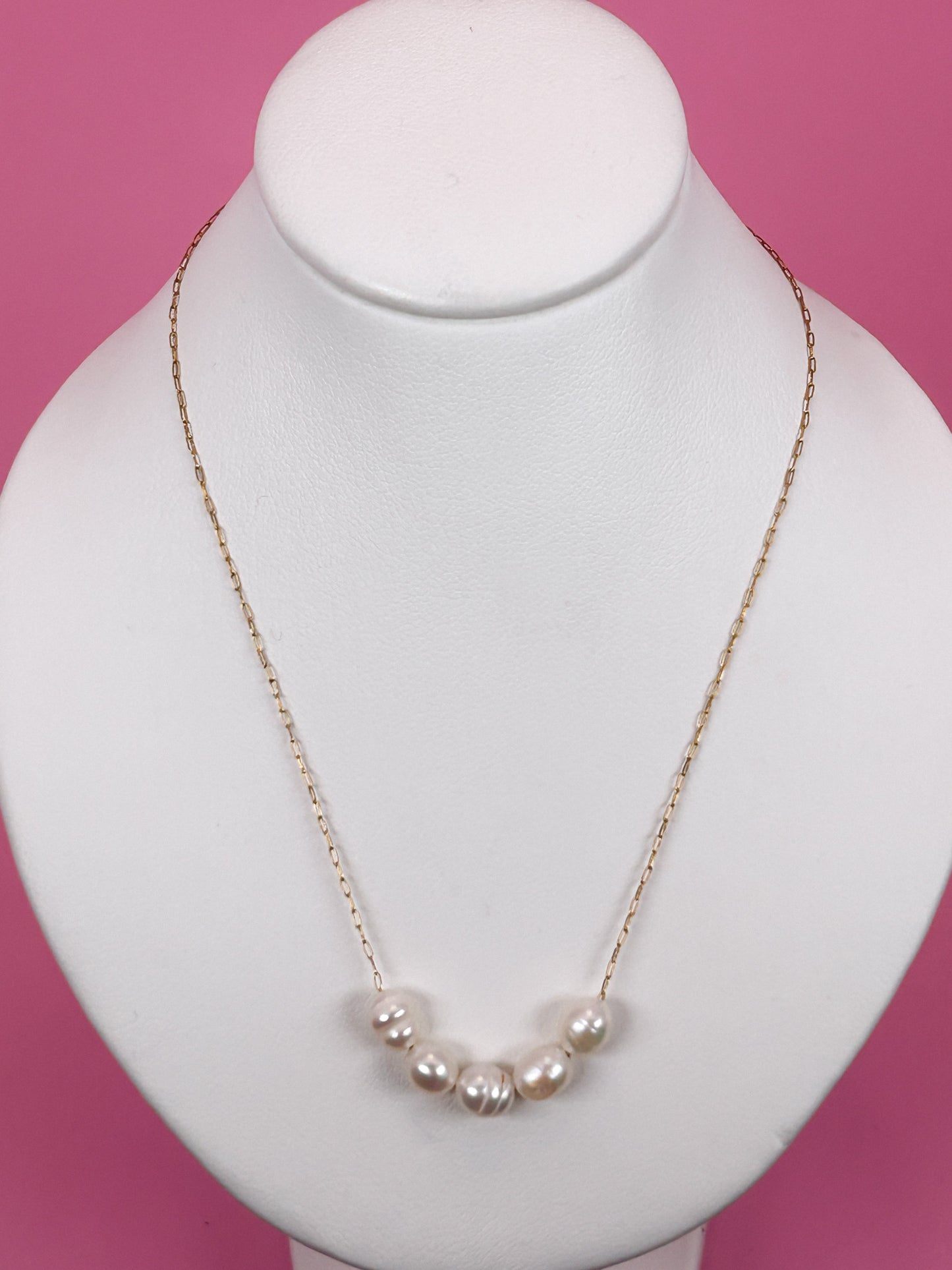 Minimalist Baroque Pearl Necklace