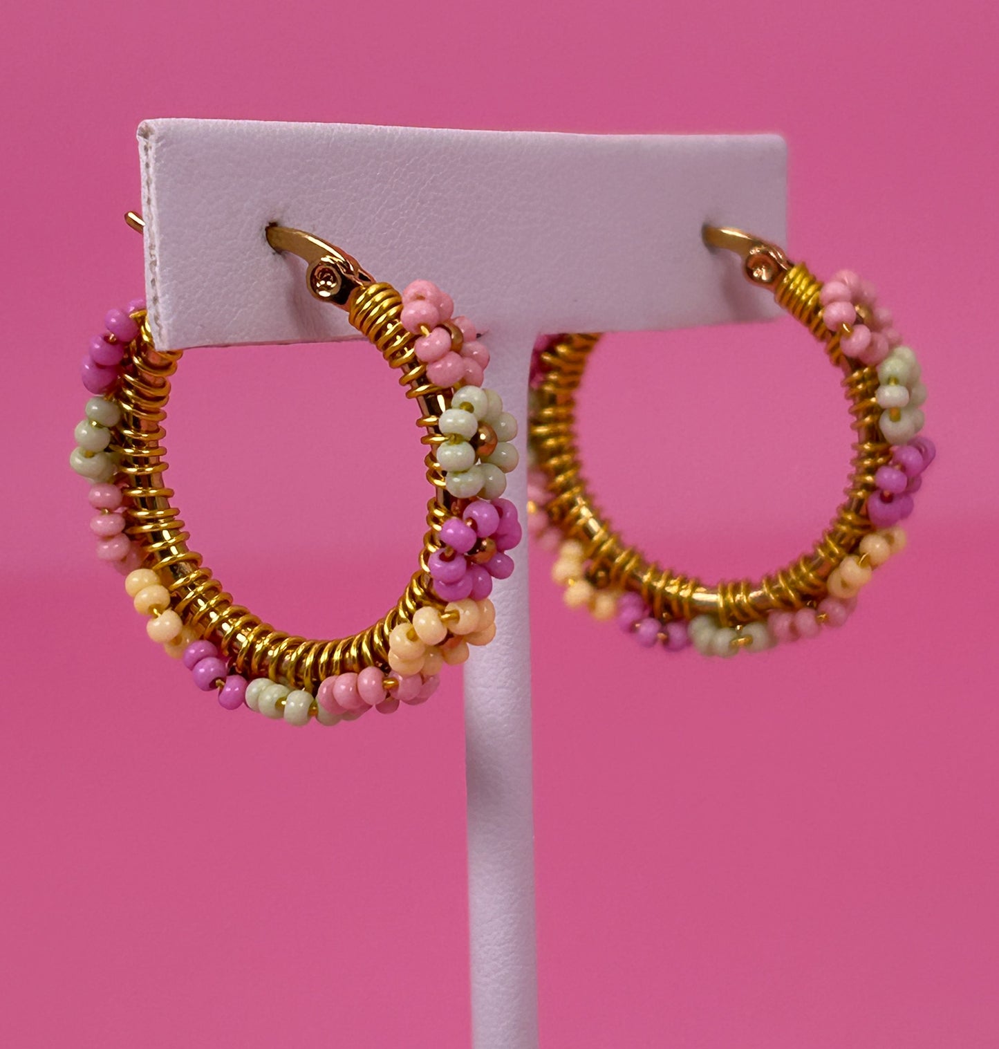 Colorful Daisy Hoop Earrings