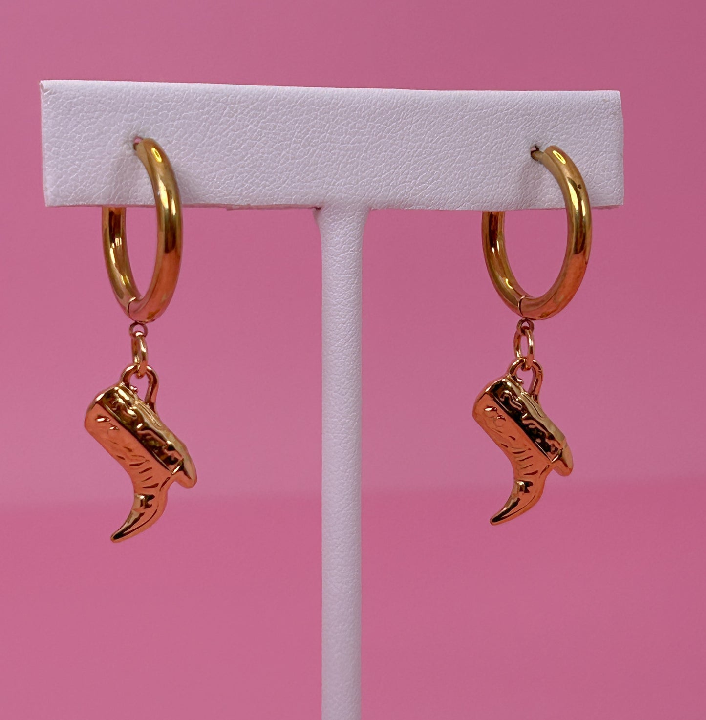 Western Boot Hoop Earrings
