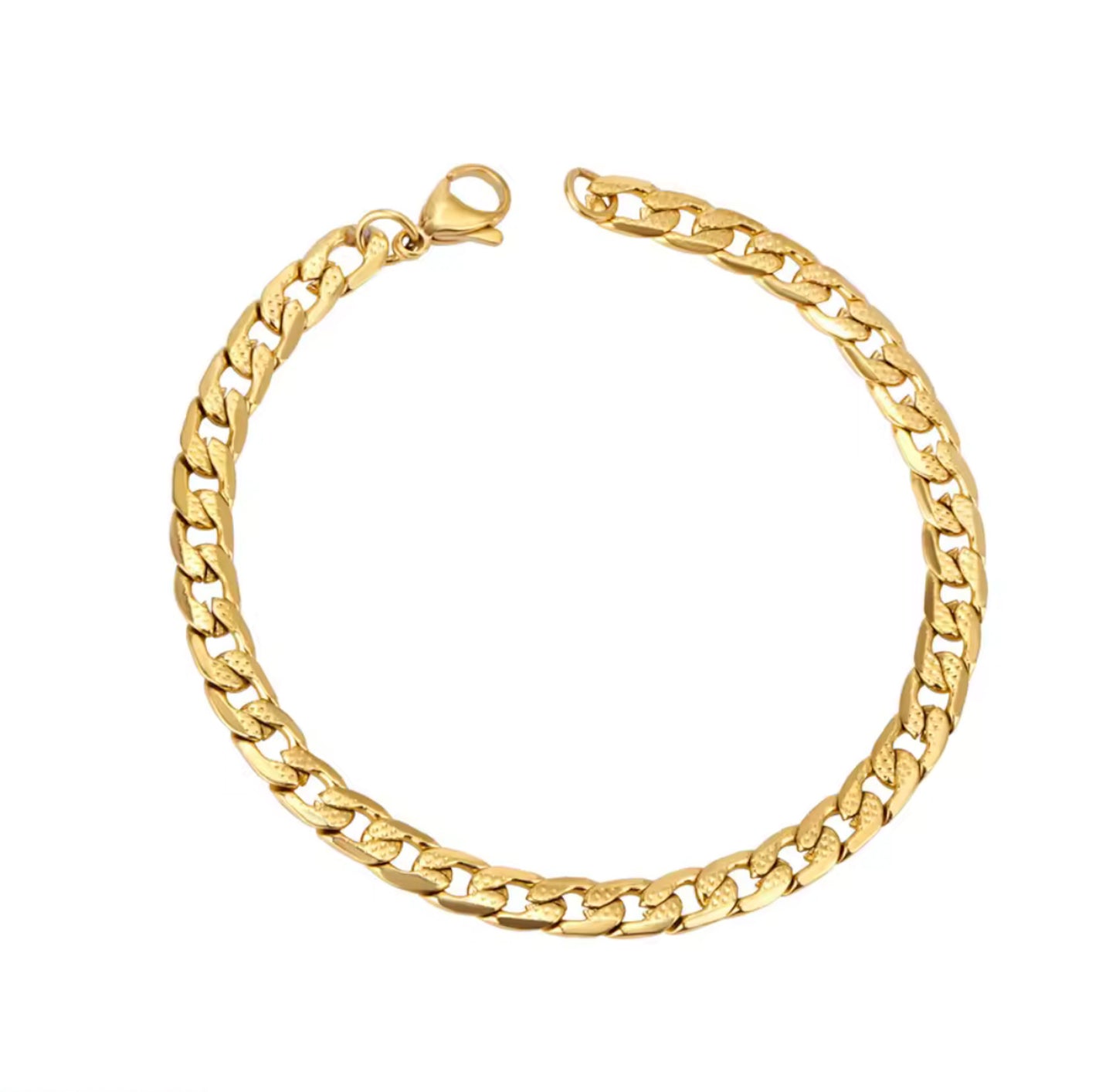 Textured Diamond-Cut Cuban Link Bracelet 6mm