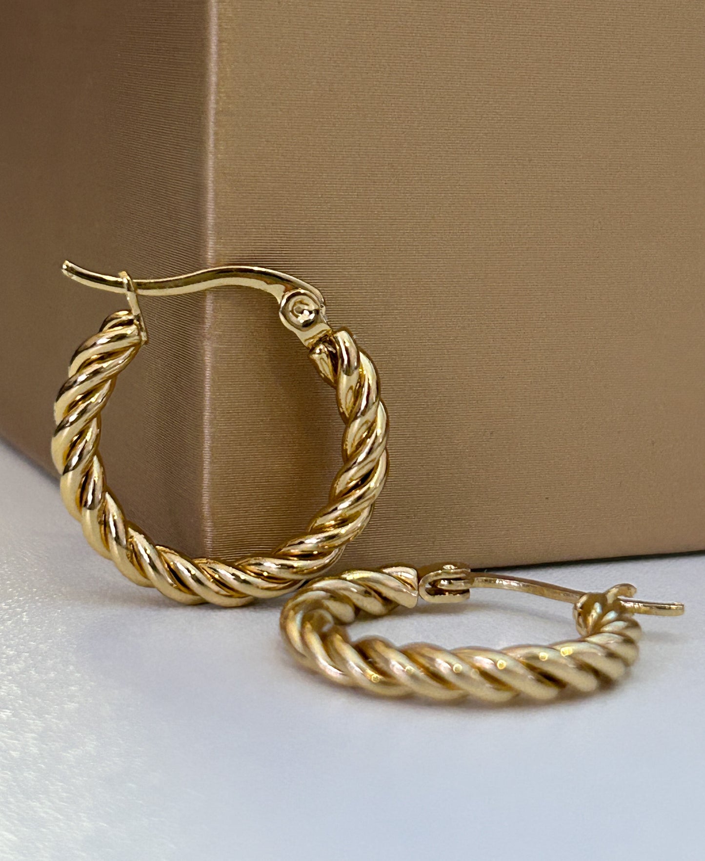 Mini Twisted Gold Hoops