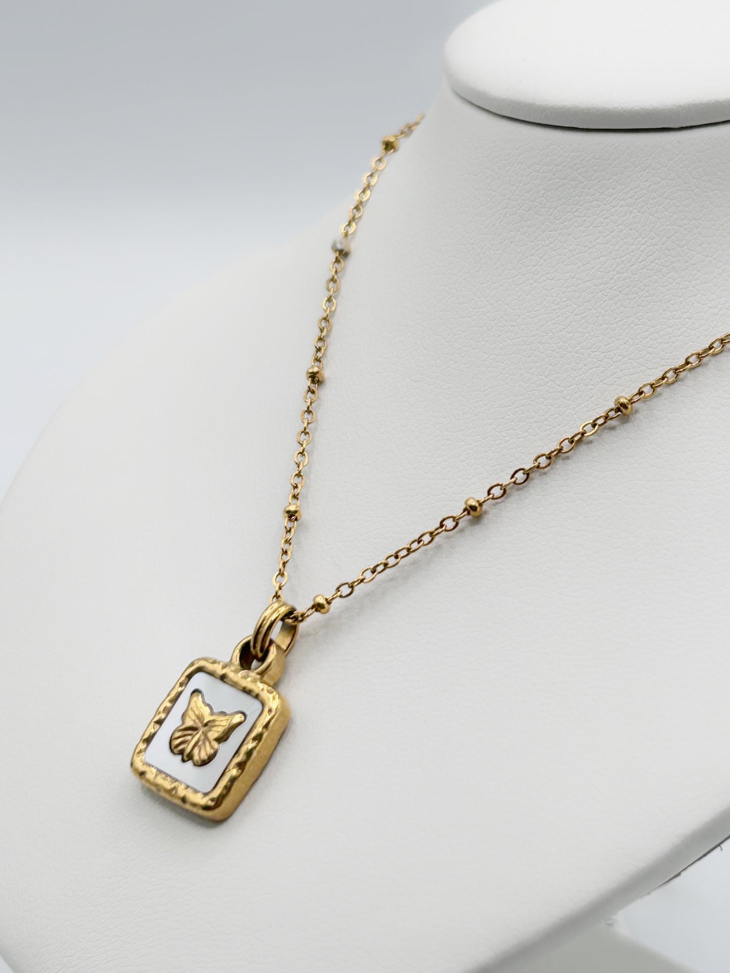 Mother of Pearl Butterfly Necklace