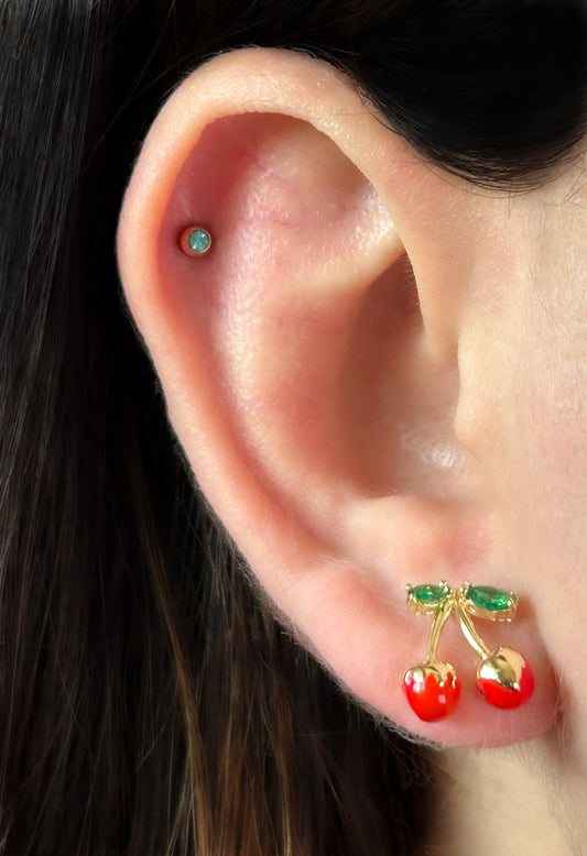 Dainty Red Cherries Earrings