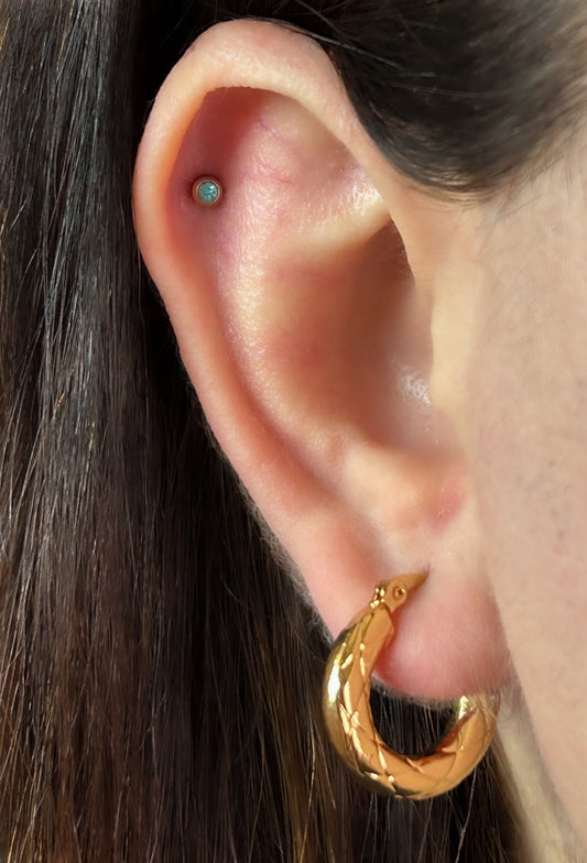 Textured Round Hoop Earrings