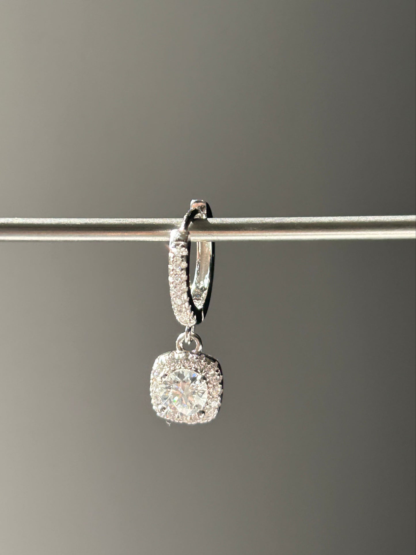 Moissanite Square Drop Earrings