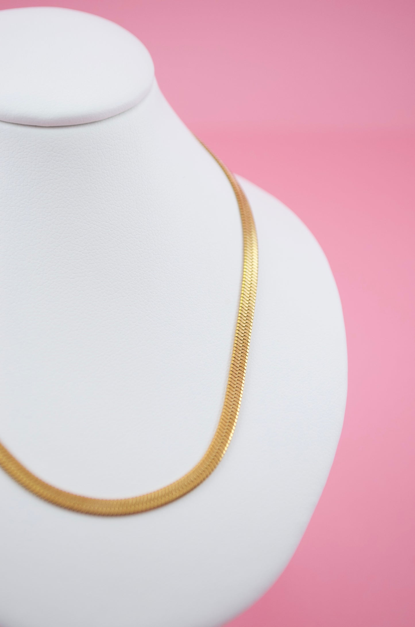 4mm Golden Herringbone Necklace