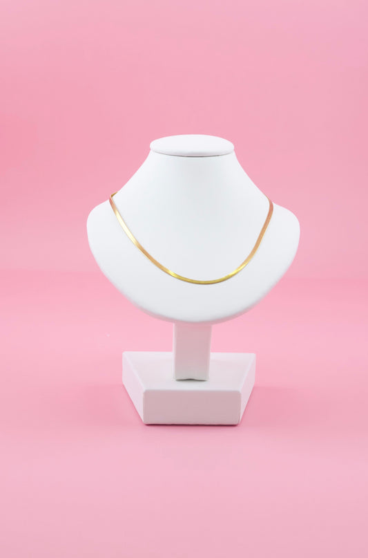 2mm Golden Herringbone Necklace