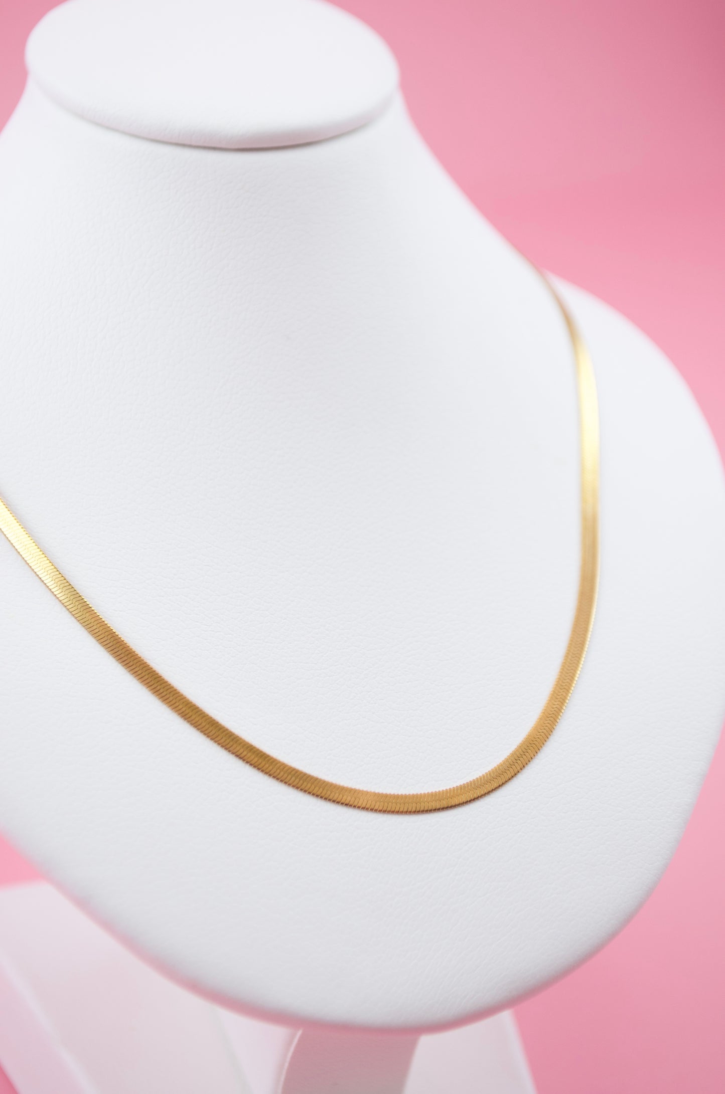 2mm Golden Herringbone Necklace